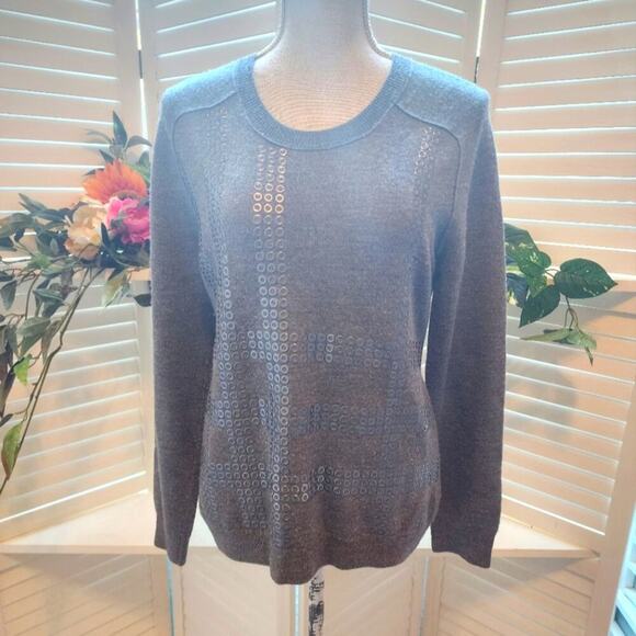 BURBERRY BRIT GRAY / SILVER WOOL SWEATER SIZE MED - Picture 1 of 6